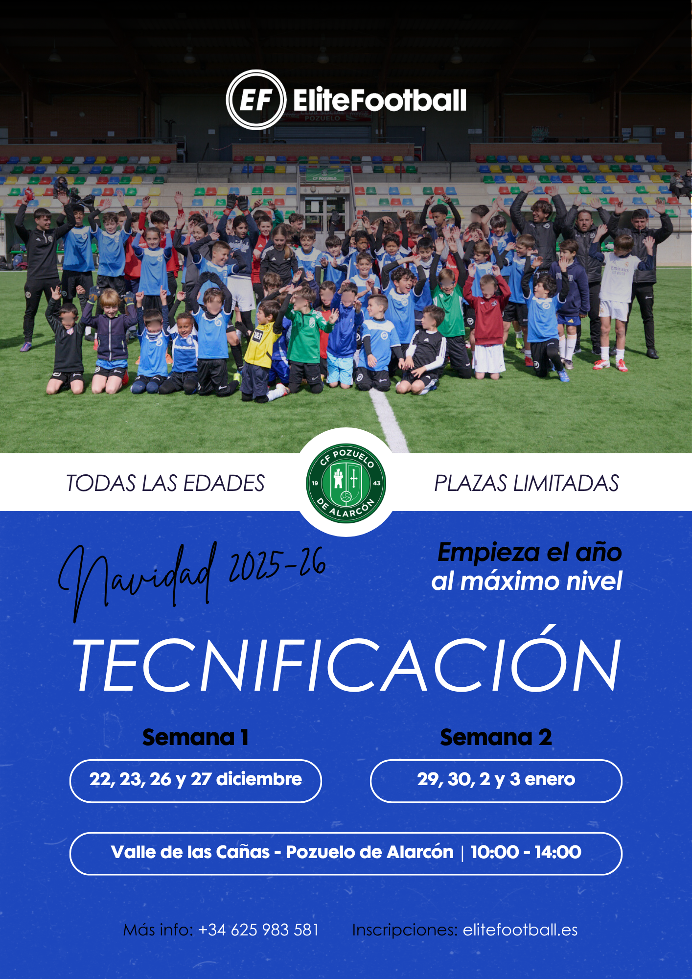 Campus de Tecnificacion Navidad 2025-2026 - CF Pozuelo de Alarcon, Madrid - EliteFootball