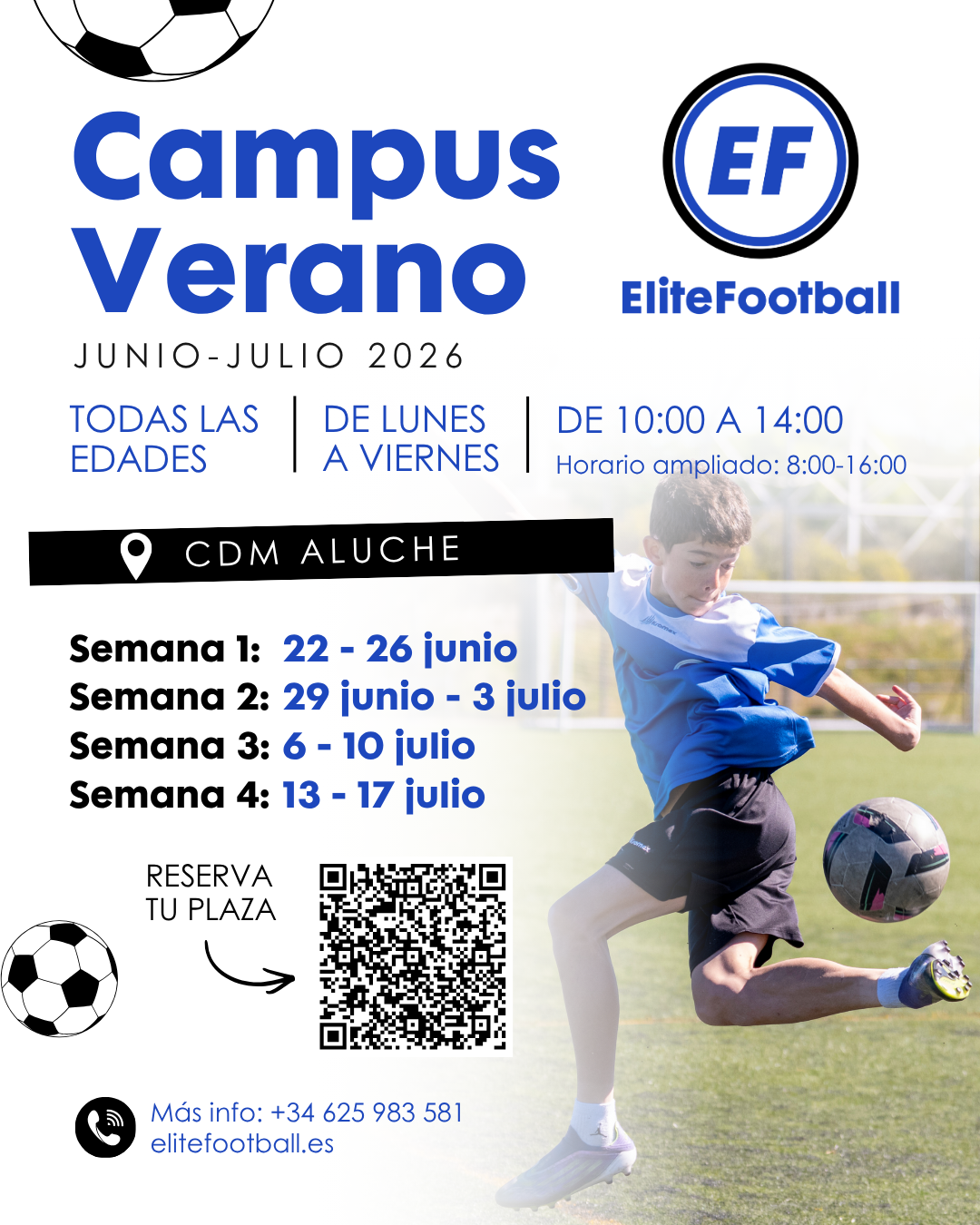 Campus de futbol Verano 2026 - Junio-Julio - Madrid - EliteFootball